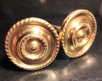 Curtain Tie Backs / Vintage Brass Drapery Tie Back - Curtain Hold Back - Holders for Tying Curtains Wall Curtain Holders