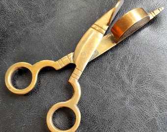 Brass Candle Wick Scissors / Vintage Brass Candle Snuffer / Antique Decorated Candle Extinguisher / Candle Accessory