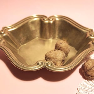 Vintage Brass Trinket Bowl or Vanity Bowl for Storing Jewelry, Fruit or Sweets