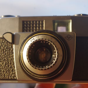 Vintage film camera 35 mm Agfa 50x - with case - German Agfa camera with top viewfinder