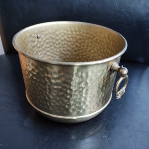 Vintage Brass Planter - Old German Mid Century Planter for Vintage Decor for your Porch, Home, Yard, Window Sill - Brass Flower Pot