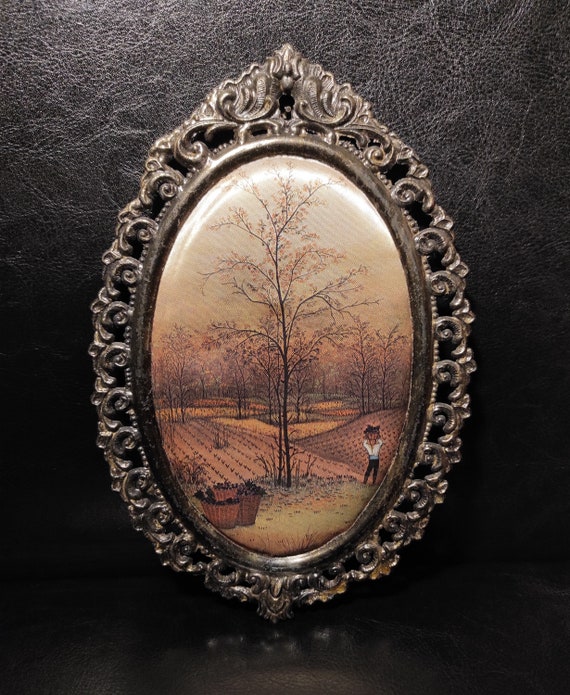 Vintage Italian frame old brass or bronze color, without glass, for pictures or photos/Metal Frame with Brass Plated / Silk Screen Printing