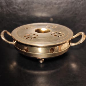 Scalda tè in ottone massiccio vintage - Scaldavivande - Scaldacaffettiera - Accessori per il tè