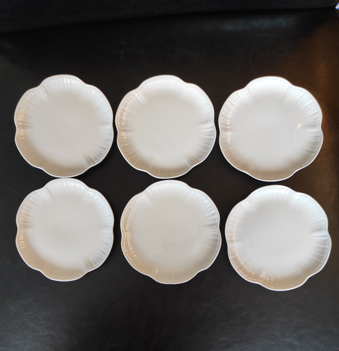 Set of 6 Vintage White Porcelain сoasters Produced by the Etsy Canada