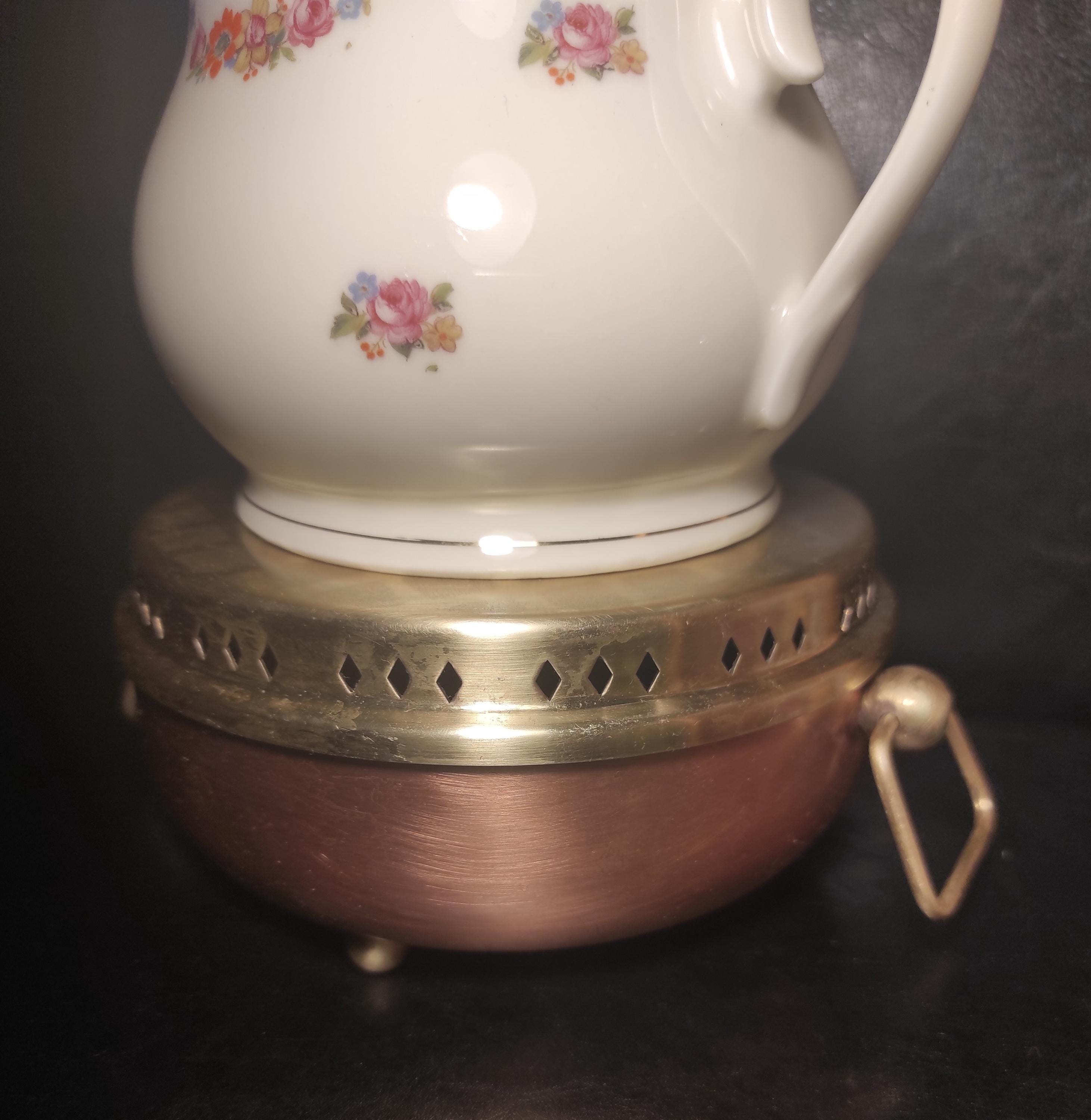 ヴィンテージ真鍮と銅のティーウォーマー/サービング真鍮ティーポット