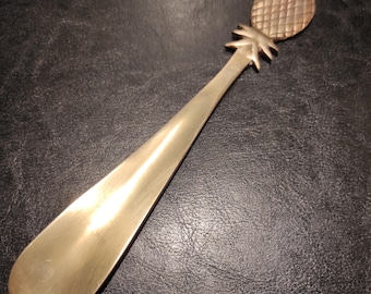 Chausse-pied vintage en laiton massif pour collection, décoration ou cadeau