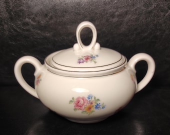 Zuckerdose oder Trinketbox - Vintage Schirnding Porzellan Konfektdose mit kleinen Blumen - Anfang letztes Jahrhundert