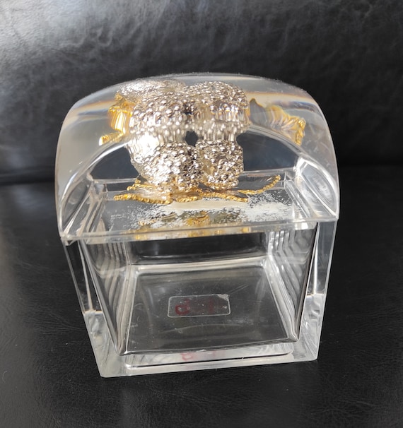 Vintage German plexiglass jewelry box. Transparent pl… Gem