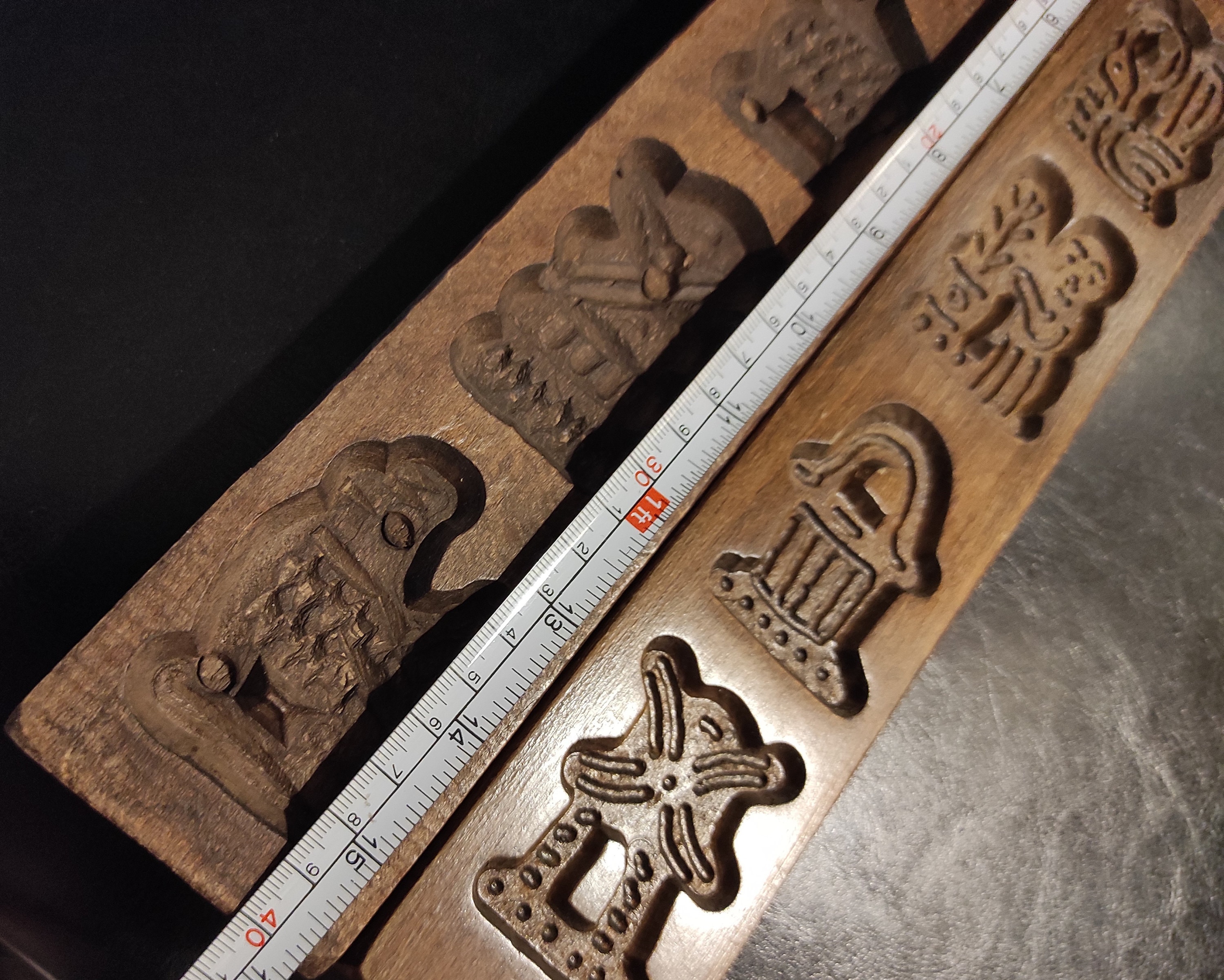 Set of 2 Vintage Wooden Molds Length 40 Cm for Gingerbread or