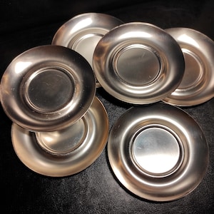 Set of 6 vintage silver plated coasters - Old WMF German metal silver plated coasters from the middle of the last century