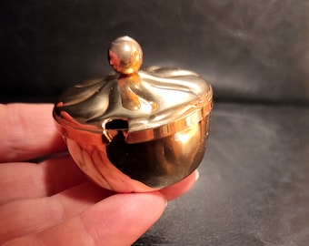 Vintage German Pillbox Gold Color Pill Box or Small Trinket Box