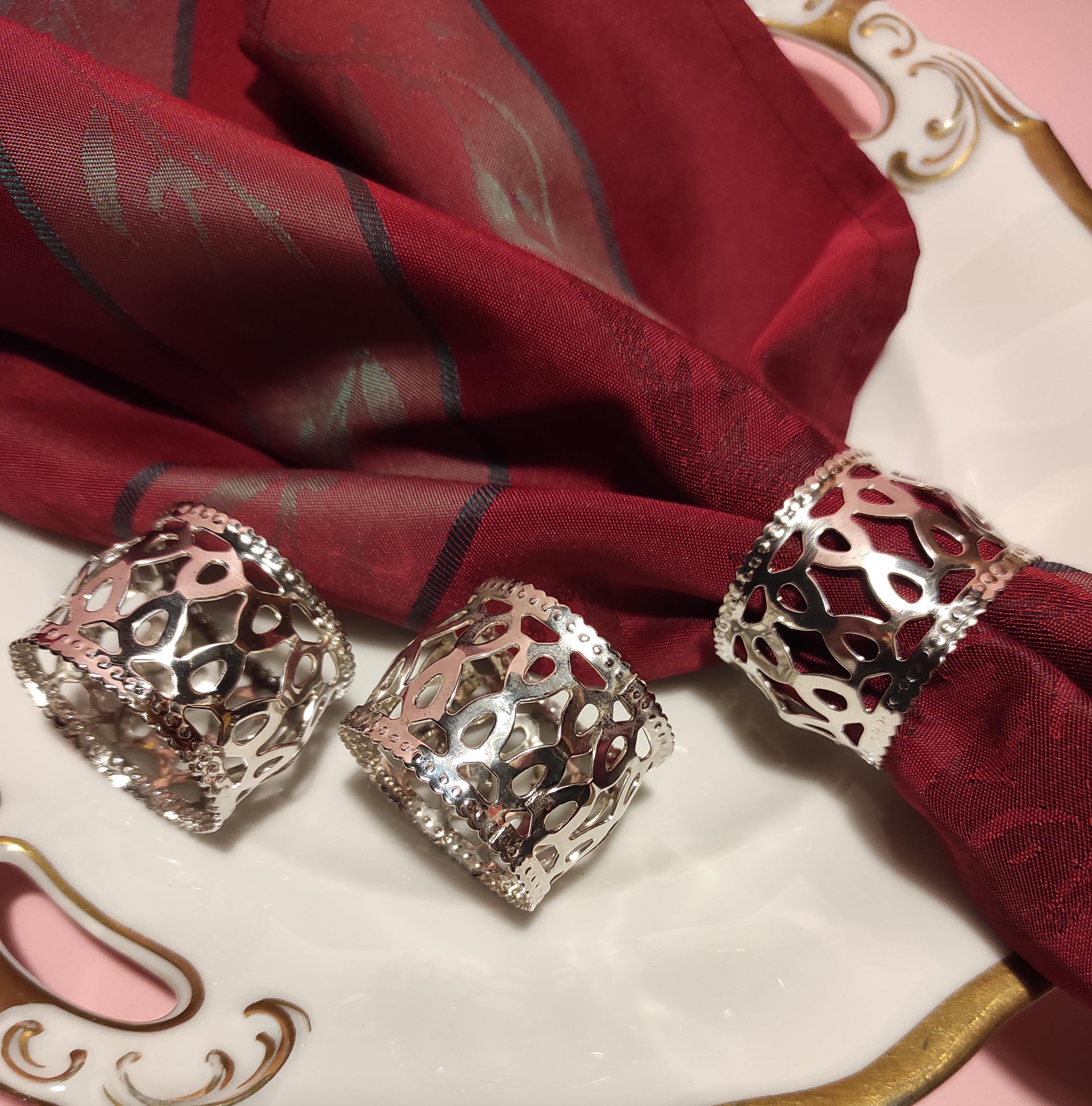 Paire Ronds de serviette argent
