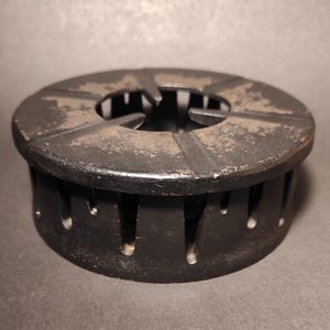 Vintage Cast Iron Danish Distressed Black Teapot Warmer, Coffee Pot Warmer or Hot Food Warmer