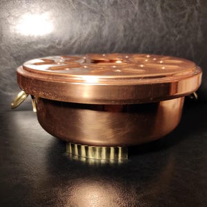 Scaldavivande in rame vintage per caffettiera, teiera o scaldavivande/Scaldavivande in rame di metà secolo per apparecchiare la tavola/Lampada per aromi/Ciotola per incenso