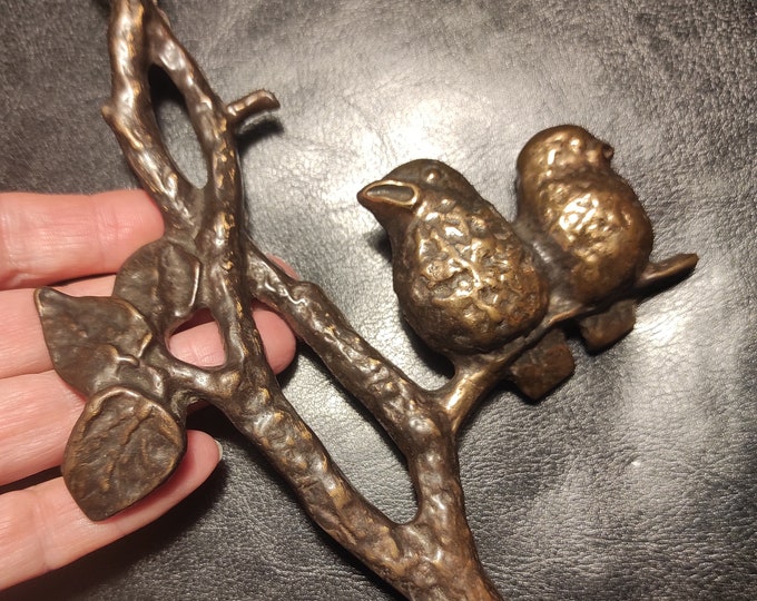 Vintage Brass Wall Decor Decorative Solid Brass Ornament With Birds on
