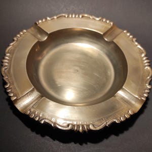 Large German Vintage Solid Brass Ashtray/Mid Century Vintage Brass Ashtray/Brass Ashtray or Trinket Bowl Weight 304g