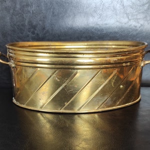 Vintage brass planter - Old shabby Holland brass planter from the middle of the last century
