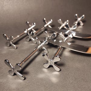 Set of 6 vintage knife rests - serving cutlery rests for design and serving of kitchen, bar, restaurant