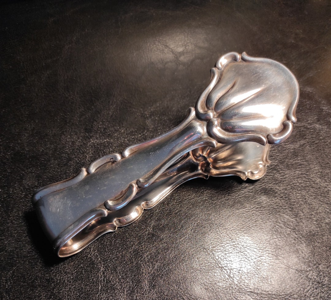 Vintage Silver Plated Serving Tongs Germany Old Silver Etsy