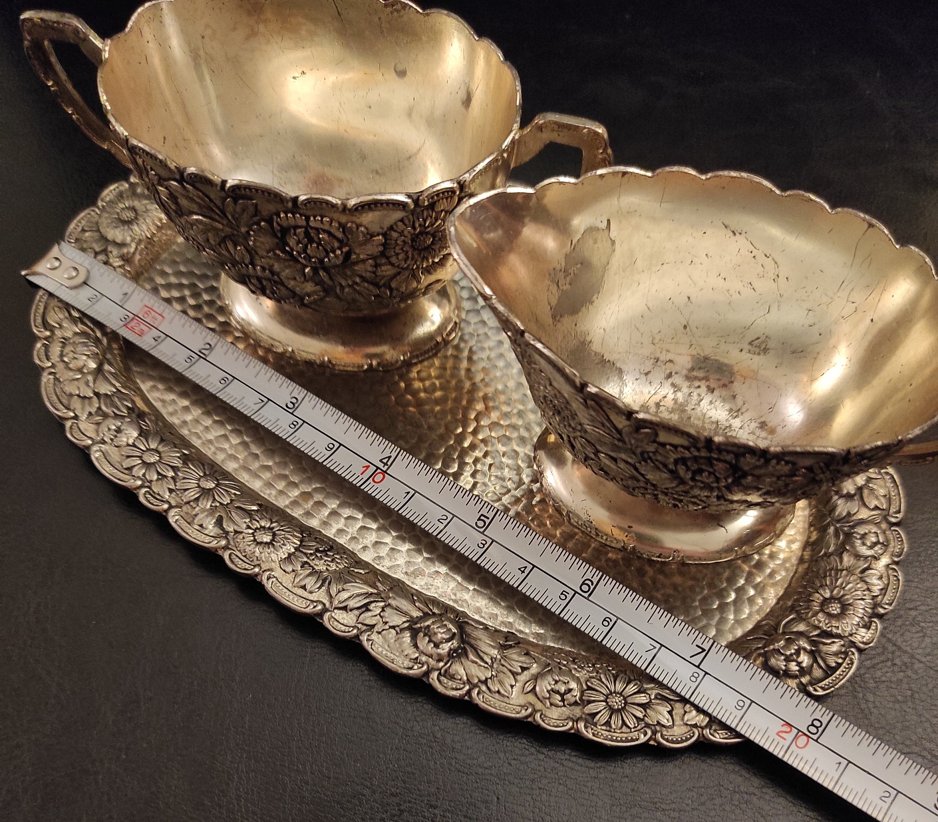 Milchkännchen & Zuckerdose Set Mit Tablett – Keramik Vintage Design – Inkl. Löffel & Deckel – Für Kaffee & Tee