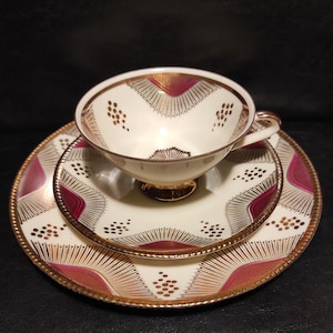 Vintage Winterling Bavaria Porzellan/Beautiful Antique German Tea Cup and Saucers/Porcelain trio tea set for collection, display,decor, gift