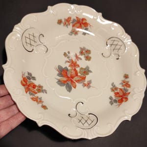 Vintage large German porcelain plate/ Cake plate 11 inches (28 centimeters) Steinmann Tiefenfurt porzellan first half of the last century