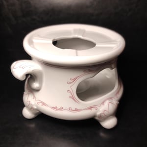 Oscar Schaller Porcelain Vintage German White Teapot Warmer, Dish Warmer/Serving Porcelain Teapot Warmer/Coffee Warmer from mid 20th century