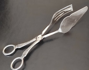 Vintage Silver Plated Serving Tongs - Old Table Serving Tongs