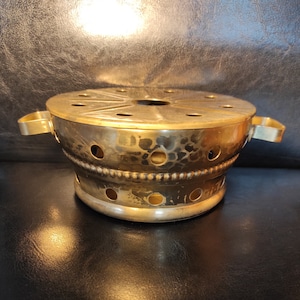 Vintage Brass Teapot Warmer - Vintage brass incense burner - massive brass teapot warmer for table setting