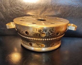 Stövchen Gallo Teestövchen Messing massiv Boho Style 70er Jahre Seventies True Vintage Tea Time Teewärmer stabil Rarität