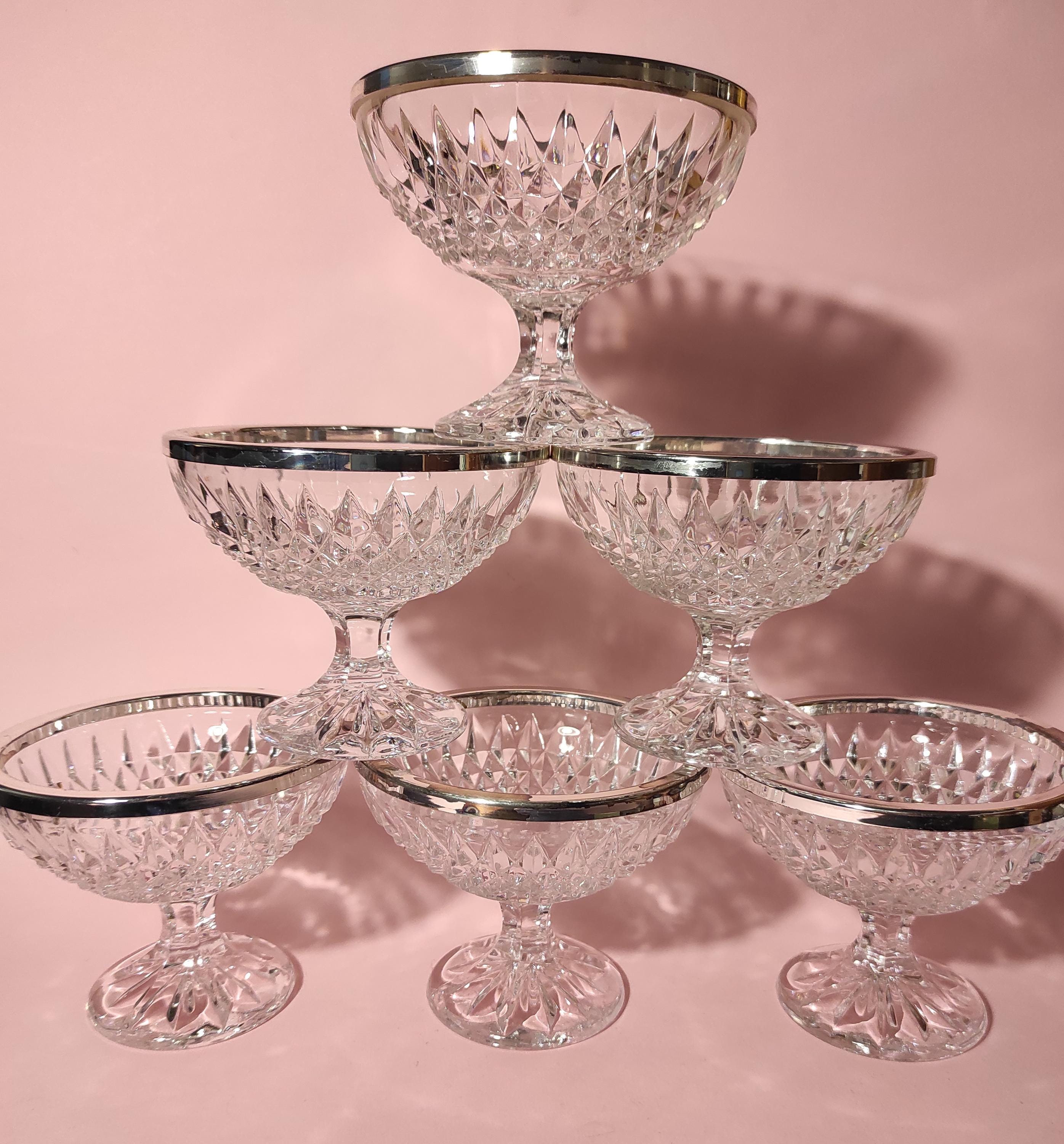 Small crystal dessert cups vintage - Etsy 日本