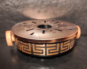 Calentador de tetera - Calentador de tetera/cafetera de metal chapado en cobre y acero de estilo vintage