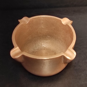 Vintage Heavy (Weight 485 grams) Brass or Bronze Ashtray/Old Large Deep Ashtray or Mortar/Brass Incense Bowl