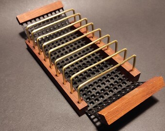Vintage Toastständer/Vintage Toast Rack/Toast Halter aus Messing, Stahl und Holz für Küche, Bar, Restaurant Design und Servieren