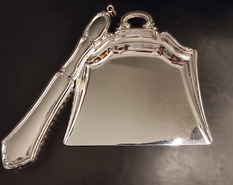 Vintage Silber Kehrschaufel und Bürste zum Reinigen von Krümel / Kehrschaufel mit Bürste für Sammlung, Display, Küche, Esszimmer, Restaurant Dekor
