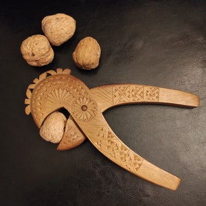 Vintage wood nutcracker - mid-century German nutcracker - Hand carved wooden nut cracker