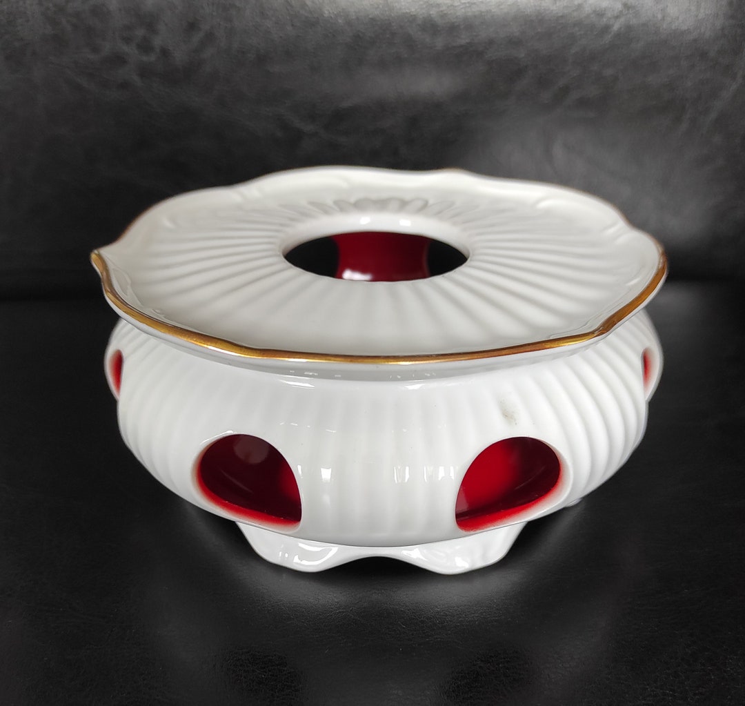 Vintage Porcelain German Teapot Warmer for Table Setting/white