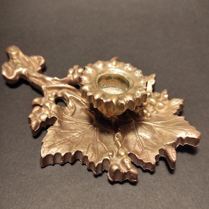 Vintage German Solid Brass Candlestick/Ornate Candle Holder Weight - 308 grams