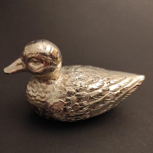 Vintage WMF Germany Silver Plated Pill Box or Small Duck Jewelry Box/ Duck Trinket Box/Bird Shaped Pill Box for Collection, Display or Gift