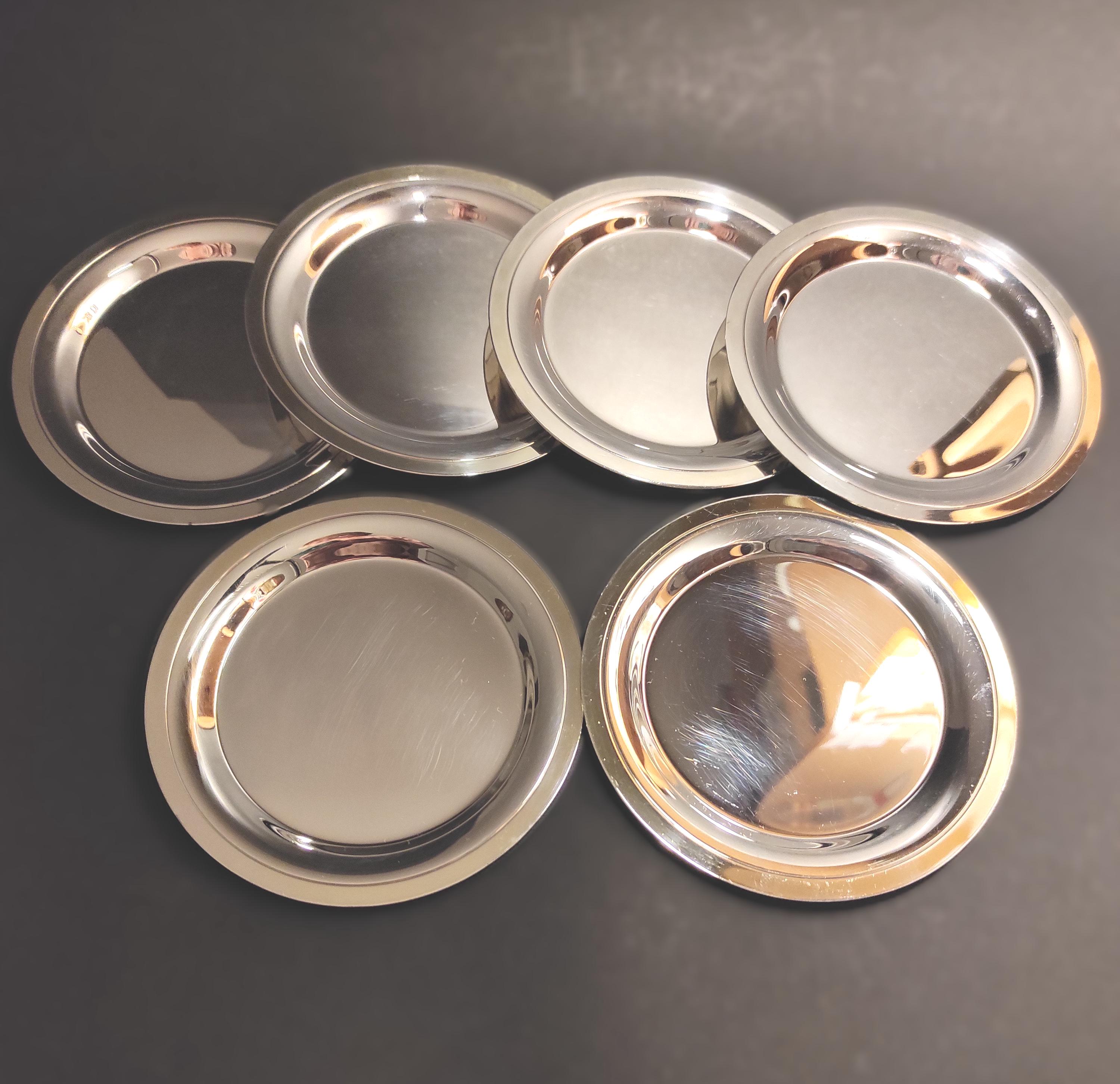 Set 6 Vintage Silver Plated German Coasters From the Middle of the Last ...