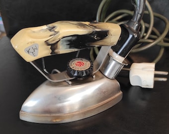 Small vintage Polish electric iron from the middle of the last century - an electric travel iron for your collection or vintage design