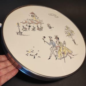 Vintage Art Deco Large Round German Rotating Ceramic Cake Stand/Antique Cake Stand Dish, Tray for Kitchen Cafe Restaurant Decor and Serving