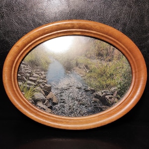 Vintage Oval Wooden Photo Frame with Anti-glare Glass/Old Oval Frame 6 1/2 x 8 1/2 inches /Photo frame from the middle of the last century
