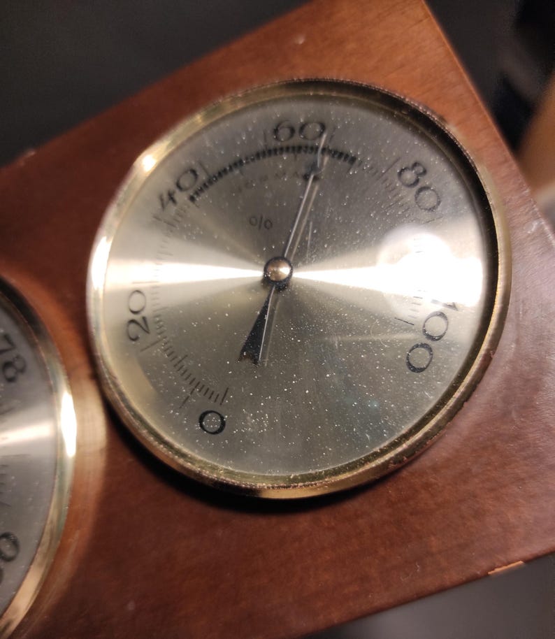 Vintage Room Barometer, Thermometer and Humidity Meter / Old Wall ...