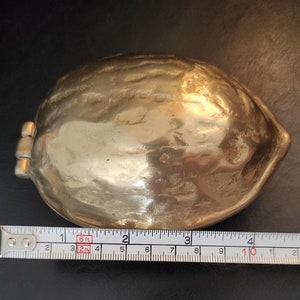 Vintage brass nutcracker in the form of a huge walnut / Old large gold nutcracker / German nutcracker from the middle of the last century