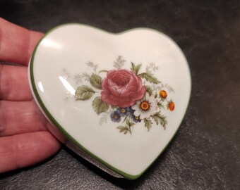 Small Vintage Porcelain German Heart Shaped Trinket Box