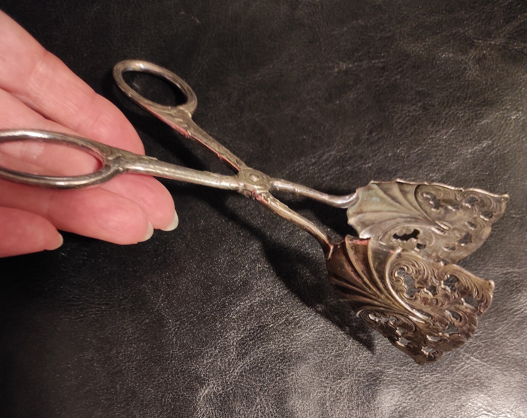 Antique Silver Plated Serving Tongs German Cake Tongs From Etsy