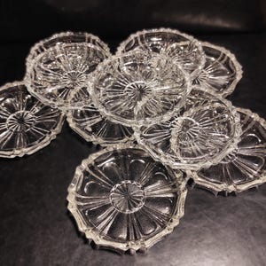 Set of 10 Vintage German Lead Crystal Coasters - Pressed Crystal Serving Coasters from the Mid Century