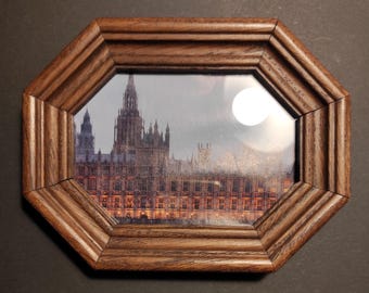 Small Vintage Wooden Photo Frame with Glass / Wall Mounted Wood Picture Frame for Photo or Painting 9.3 x 13cm