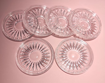 Lead Crystal Coasters Set Vintage / Bar and Drinkware Accessories / Coasters for Setting, Dining Room, Kitchen, Bar, Restaurant Decor
